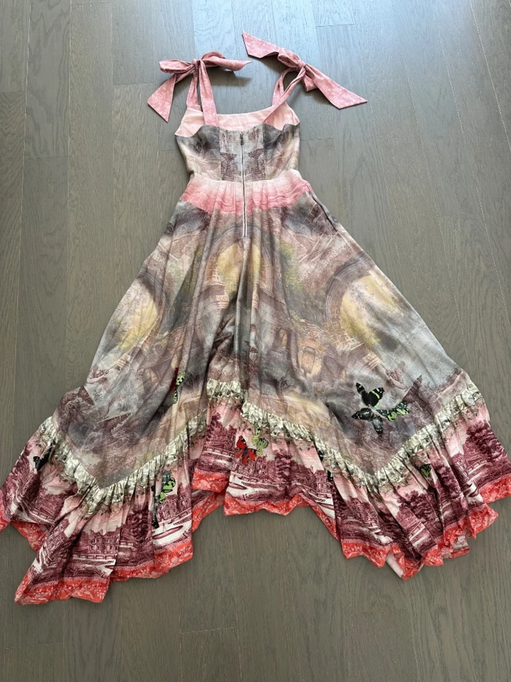 Alice + Olivia Rosalee Versailles Corset Pink Tie Maxi Dress Bustier - Size 2 - Picture 6 of 10
